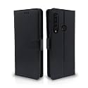 Pikkme Samsung Galaxy A9 2018 Flip Case Leather Finish | Inside TPU with Card Pockets | Wallet Stand and Shock Proof | Magnetic Closing | Complete Protection Flip Cover (Black)