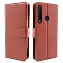 Pikkme Samsung Galaxy A9 2018 Flip Case Leather Finish | Inside TPU with Card Pockets | Wallet Stand and Shock Proof | Magnetic Closing | Complete Protection Flip Cover (Brown)