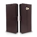 Pikkme Samsung Galaxy C7 Pro Flip Case Leather Finish | Inside TPU with Card Pockets | Wallet Stand and Shock Proof | Magnetic Closing | Complete Protection Flip Cover (Coffee)