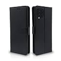 Pikkme Samsung Galaxy F62 Flip Case Leather Finish | Inside TPU with Card Pockets | Wallet Stand and Shock Proof | Magnetic Closing | Complete Protection Flip Cover for Samsung Galaxy F62 (Black)