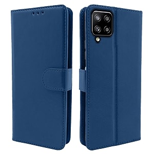 pikkme samsung galaxy f62 leather magnetic vintage flip wallet case cover for samsung galaxy f62 blue