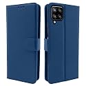 Pikkme Samsung Galaxy F62 Leather Magnetic Vintage Flip Wallet Case Cover for Samsung Galaxy F62 (Blue)