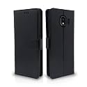 Pikkme Samsung Galaxy J2 2018 Flip Case Leather Finish | Inside TPU with Card Pockets | Wallet Stand and Shock Proof | Magnetic Closing | Complete Protection Flip Cover (Black)