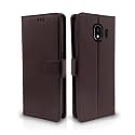 Pikkme Samsung Galaxy J2 2018 Flip Case Leather Finish | Inside TPU with Card Pockets | Wallet Stand and Shock Proof | Magnetic Closing | Complete Protection Flip Cover (Coffee)
