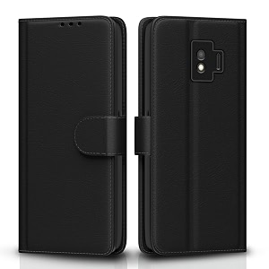 pikkme samsung galaxy j2 core flip cover leather finish  inside tpu with card pockets  wallet stand and shock proof  magnetic closing  complete protection flip case black