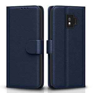 pikkme samsung galaxy j2 core flip cover leather finish  inside tpu with card pockets  wallet stand and shock proof  magnetic closing  complete protection flip case blue