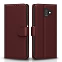 Pikkme Samsung Galaxy J6 Plus Flip Case Leather Finish | Inside TPU with Card Pockets | Wallet Stand and Shock Proof | Magnetic Closing | Complete Protection Flip Cover (Brown)