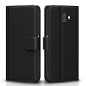 Pikkme Samsung Galaxy J6 Plus Flip Case Leather Finish | Inside TPU with Card Pockets | Wallet Stand and Shock Proof | Magnetic Closing | Complete Protection Flip Cover (Black)
