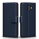Pikkme Samsung Galaxy J6 Plus Flip Case Leather Finish | Inside TPU with Card Pockets | Wallet Stand and Shock Proof | Magnetic Closing | Complete Protection Flip Cover (Blue)