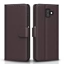 Pikkme Samsung Galaxy J6 Plus Flip Case Leather Finish | Inside TPU with Card Pockets | Wallet Stand and Shock Proof | Magnetic Closing | Complete Protection Flip Cover (Coffee)