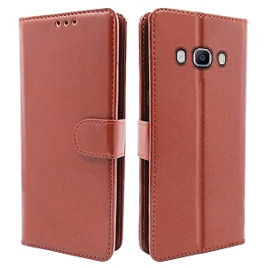 pikkme samsung galaxy j7 2016 flip cover  pu leather finish  360 protection  wallet amp stand  strong magnetic flip case for samsung galaxy j7 2016 brown