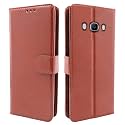 Pikkme Samsung Galaxy J7 2016 Flip Cover | PU Leather Finish | 360 Protection | Wallet &amp; Stand | Strong Magnetic Flip Case for Samsung Galaxy J7 2016 (Brown)