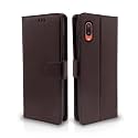 Pikkme Samsung Galaxy M02 Flip Case Leather Finish | Inside TPU with Card Pockets | Wallet Stand and Shock Proof | Magnetic Closing | Complete Protection Flip Cover for Samsung Galaxy M02 (Coffee)