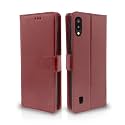 Pikkme Samsung Galaxy M10 Flip Case Leather Finish | Inside TPU with Card Pockets | Wallet Stand and Shock Proof | Magnetic Closing | Complete Protection Flip Cover (Brown)