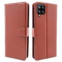 Pikkme Samsung Galaxy M42 Flip Cover Leather Finish | Inside TPU with Card Pockets | Wallet Stand and Shock Proof | Complete Protection Flip Case (Brown)
