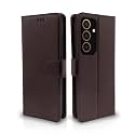Pikkme Samsung Galaxy S24 5G Flip Cover Leather Finish | Inside TPU with Card Pockets | Wallet Stand and Shock Proof | Complete Protection Flip Case (Coffee)
