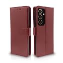 Pikkme Samsung Galaxy S24 5G Flip Cover Leather Finish | Inside TPU with Card Pockets | Wallet Stand and Shock Proof | Complete Protection Flip Case (Brown)