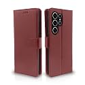 Pikkme Samsung Galaxy S24 Ultra 5G Flip Cover Leather Finish | Inside TPU with Card Pockets | Wallet Stand and Shock Proof | Complete Protection Flip Case (Brown)