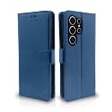 Pikkme Samsung Galaxy S24 Ultra 5G Flip Cover Leather Finish | Inside TPU with Card Pockets | Wallet Stand and Shock Proof | Complete Protection Flip Case (Blue)