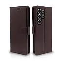 Pikkme Samsung Galaxy S24 Ultra 5G Flip Cover Leather Finish | Inside TPU with Card Pockets | Wallet Stand and Shock Proof | Complete Protection Flip Case (Coffee)