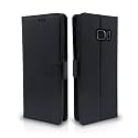 Pikkme Samsung Galaxy S7 Edge Flip Case Leather Finish | Inside TPU with Card Pockets | Wallet Stand and Shock Proof | Magnetic Closing | Complete Protection Flip Cover (Black)