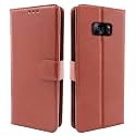 Pikkme Samsung Galaxy S7 Edge Flip Case Leather Finish | Inside TPU with Card Pockets | Wallet Stand and Shock Proof | Magnetic Closing | Complete Protection Flip Cover (Brown)