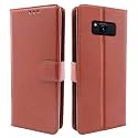 Pikkme Samsung Galaxy S8+ / S8 Plus Flip Cover Magnetic Leather Wallet Case Shockproof TPU for Samsung Galaxy S8+ / S8 Plus (Brown)