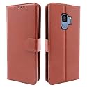Pikkme Samsung Galaxy S9 Flip Case Leather Finish | Inside TPU with Card Pockets | Wallet Stand and Shock Proof | Magnetic Closing | Complete Protection Flip Cover for Samsung Galaxy S9 (Brown)