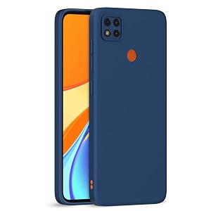 pikkme mi redmi 10a  redmi 9  redmi 9c  9 activpoco c31 back cover soft matte liquid silicone tpu  camera protection  shockproof slim back case blue
