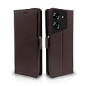 Pikkme Tecno Pova 5 / Tecno Pova 5 Pro 5G Flip Cover Leather Finish | Inside TPU with Card Pockets | Wallet Stand and Shock Proof | Complete Protection Flip Case (Coffee)