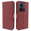 Pikkme Vivo T1 Pro 5G /iQOO Z6 Pro 5G Flip Case Leather Finish | Inside TPU with Card Pockets | Wallet Stand and Shock Proof | Magnetic Closing | Complete Protection Flip Cover (Brown)