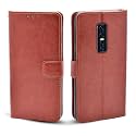 Pikkme Vivo V17 Pro Flip Case Leather Finish | Inside TPU with Card Pockets | Wallet Stand and Shock Proof | Magnetic Closing | Complete Protection Flip Cover for Vivo V17 Pro (Brown)