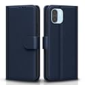 Pikkme Redmi A1 | Redmi A2 Flip Case Leather Finish | Inside TPU with Card Pockets | Wallet Stand and Shock Proof | Magnetic Closing | Complete Protection Flip Cover for Redmi A1 | Redmi A2 (Blue)