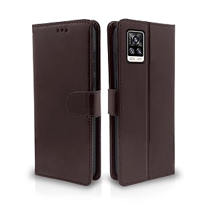 pikkme vivo v20 flip case leather finish  inside tpu with card pockets  wallet stand and shock proof  magnetic closing  complete protection flip cover for vivo v20 coffee