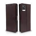Pikkme Vivo V20 Flip Case Leather Finish | Inside TPU with Card Pockets | Wallet Stand and Shock Proof | Magnetic Closing | Complete Protection Flip Cover for Vivo V20 (Coffee)