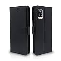 Pikkme Vivo V20 Flip Case Leather Finish | Inside TPU with Card Pockets | Wallet Stand and Shock Proof | Magnetic Closing | Complete Protection Flip Cover for Vivo V20 (Black)
