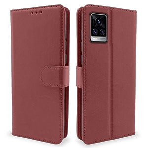 pikkme vivo v20 pro flip cover magnetic leather wallet case shockproof tpu for vivo v20 pro brown