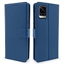 Pikkme Vivo V20 Pro Flip Cover Magnetic Leather Wallet Case Shockproof TPU for Vivo V20 Pro (Blue)