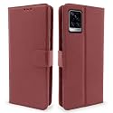 Pikkme Vivo V20 Pro Flip Cover Magnetic Leather Wallet Case Shockproof TPU for Vivo V20 Pro (Brown)