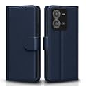Pikkme Vivo V25 5G Flip Case Leather Finish | Inside TPU with Card Pockets | Wallet Stand and Shock Proof | Magnetic Closing | Complete Protection Flip Cover for Vivo V25 5G (Blue)