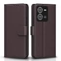Pikkme Vivo V25 5G Flip Case Leather Finish | Inside TPU with Card Pockets | Wallet Stand and Shock Proof | Magnetic Closing | Complete Protection Flip Cover for Vivo V25 5G (Coffee)