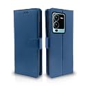 Pikkme Vivo V25 Pro 5G Flip Case Leather Finish | Inside TPU with Card Pockets | Wallet Stand and Shock Proof | Magnetic Closing | Complete Protection Flip Cover (Blue)