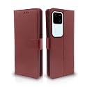 Pikkme Vivo V30 5G Flip Cover Leather Finish | Inside TPU with Card Pockets | Wallet Stand and Shock Proof | Complete Protection Flip Case (Brown)