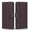 Pikkme Vivo V5 / V5S / Y66 / Y67 Flip Case Leather Finish | Inside TPU with Card Pockets | Wallet Stand and Shock Proof | Magnetic Closing | Complete Protection Flip Cover (Coffee)