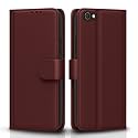 Pikkme Vivo V5 / V5S / Y66 / Y67 Flip Case Leather Finish | Inside TPU with Card Pockets | Wallet Stand and Shock Proof | Magnetic Closing | Complete Protection Flip Cover (Brown)