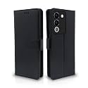 Pikkme Vivo Y200 5G Flip Cover Leather Finish | Inside TPU with Card Pockets | Wallet Stand and Shock Proof | Complete Protection Flip Case (Black)