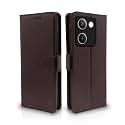 Pikkme Vivo Y200 Pro 5G Flip Cover Leather Finish | Inside TPU with Card Pockets | Wallet Stand and Shock Proof | Complete Protection Flip Case (Coffee)