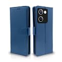 Pikkme Vivo Y200 Pro 5G Flip Cover Leather Finish | Inside TPU with Card Pockets | Wallet Stand and Shock Proof | Complete Protection Flip Case (Blue)