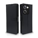 Pikkme Vivo Y200 Pro 5G Flip Cover Leather Finish | Inside TPU with Card Pockets | Wallet Stand and Shock Proof | Complete Protection Flip Case (Black)