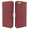 Pikkme Vivo Y53 Flip Cover Magnetic Leather Wallet Case Shockproof TPU for Vivo Y53 (Brown)